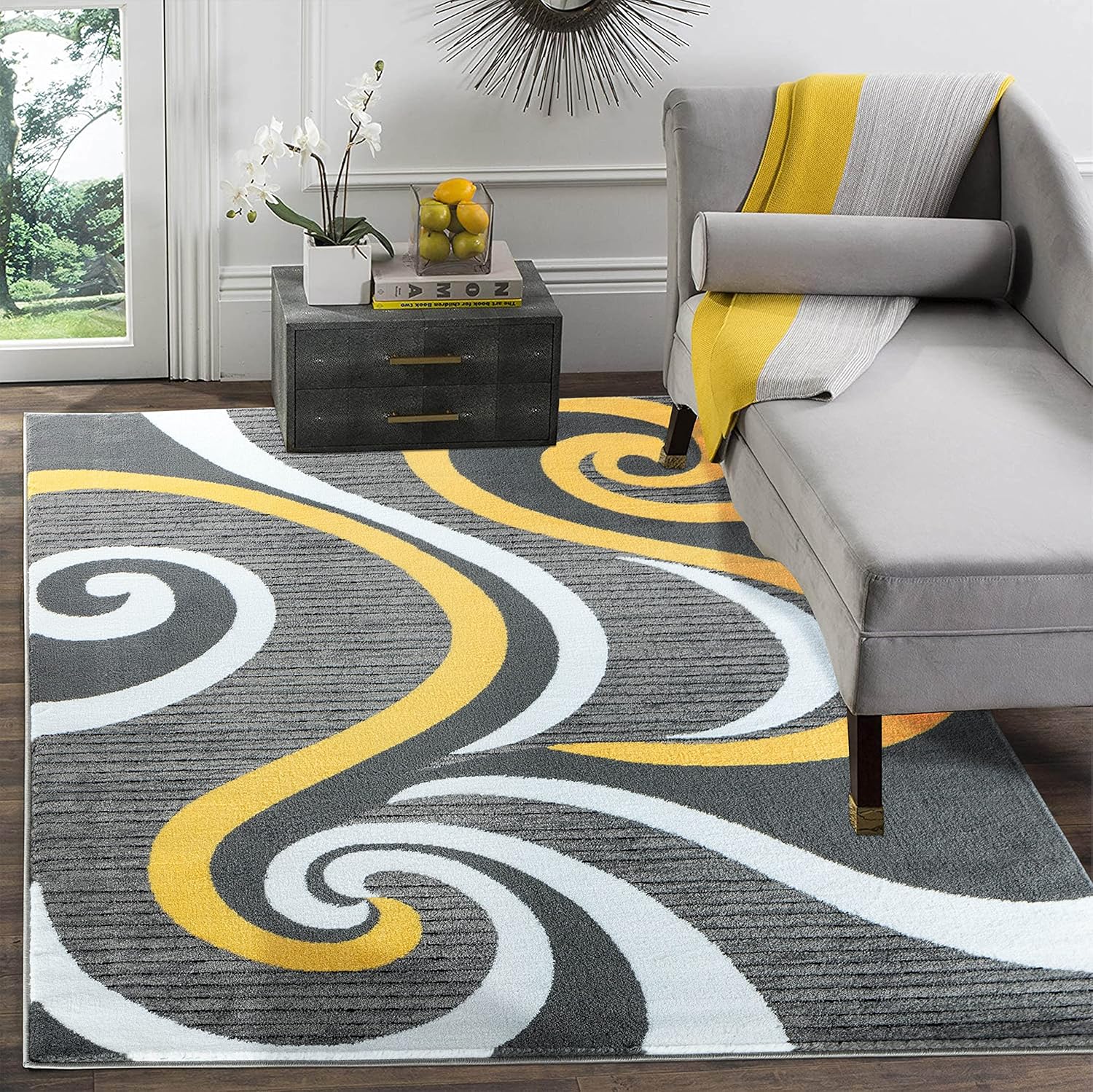 Modern Abstract Swirl Wave Geometric Flannel Area Rug - Teal Grey Black White Contemporary Print Soft Mat for Living Room, Non-Slip Minimalist Home Decor#AbstractSwirlRug #GeometricContemporaryMat #MinimalistHomeDecor #TealGreyCarpet #NonSlipFlannelRug