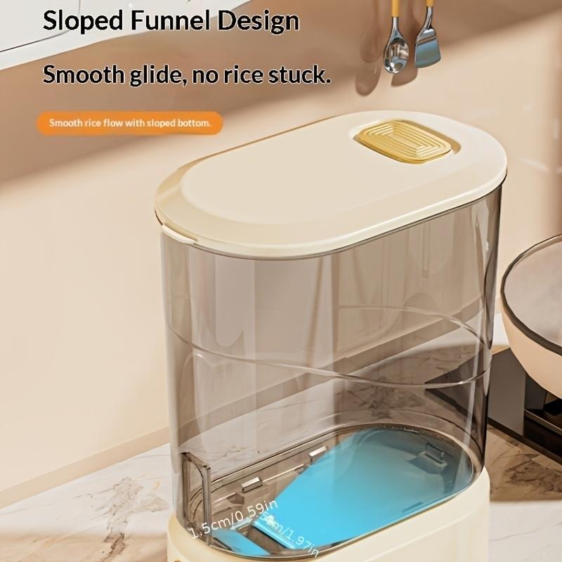 22 Lb/10kg Large Capacity Rice Container with Measuring Cup and Time Markings - Plastic Grain Storage Bin - Airtight,, Moisture-Proof Flour Storage Container, Rice Bin, Storage Container for Flour, Grains, Beans, Pet Food, Cat Food, Dog