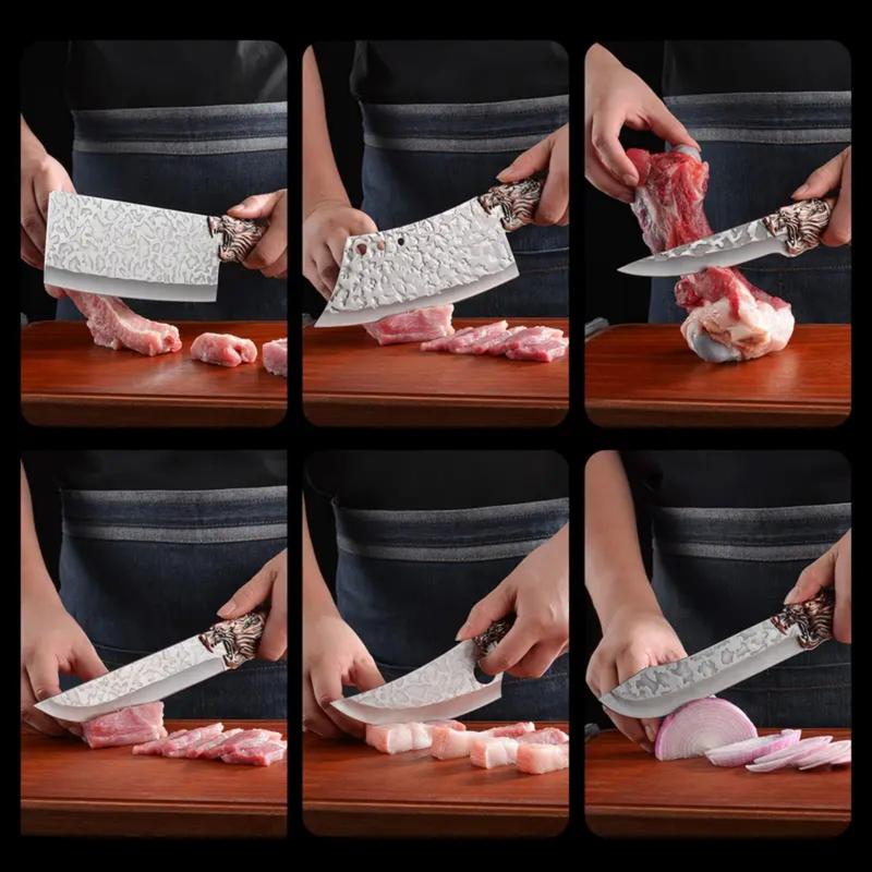 7-piece kitchen knife set, ultra-sharp stainless steel chef's knife with block, non-stick rust-proof, ergonomically designed for home and use, universal knife block, ideal for home kitchens.