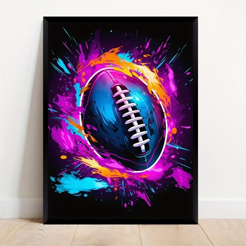 3-Piece Set, Modern Gaming Wall Art Posters, Graffiti-Style Football Canvas Prints, Game Room Decor Posters, Gift for Boys, Frameless