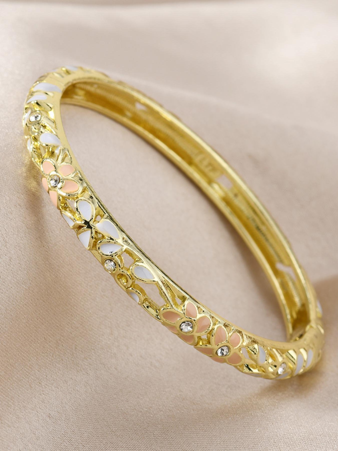 Vintage Court Style Oil Drip Flower Exquisite Bangle Bracelet, Jewelry Bracelets, Versatile Accessory, Elegant Geometric Design, Perfect Gift for Valentine's Day, Christmas, Parties, Anniversaries