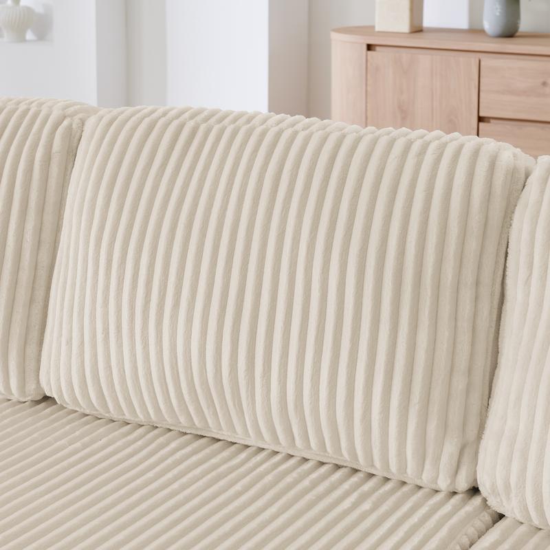 [October Hot Seller] [3 Packs Shipped] Niccae 132-inch U-Shaped Corduroy Sofa - Modern, perfect for the living room, comfortable, no assembly required, same popular Ovids sectional sofa with no bones