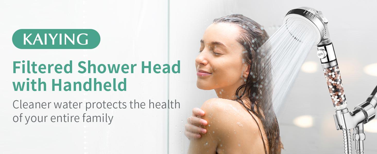 Filtered Shower Head with ON/OFF Switch, High Pressure Handheld Shower Head with 3 Spray Modes, Ghetto Showerhead, Buena Shower Head, Detachable Shower Head with Water Softener Beads Filtered Shower Head with ON/OFF Switch, High Pressure Handheld Shower Head with 3 Spray Modes, Ghetto Showerhead, Buena Shower Head, Detachable Shower Head with Water Softener Beads