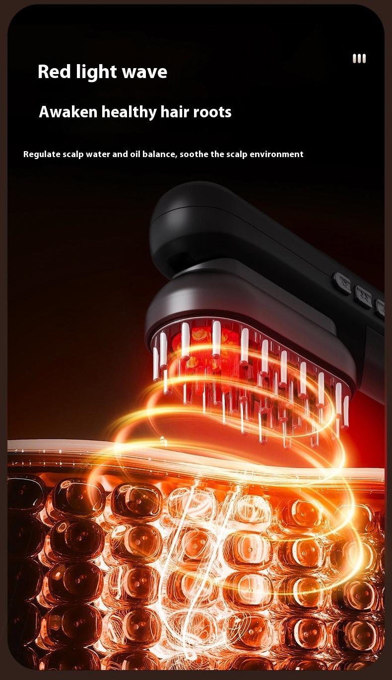 Portable 4-in-1 intelligent electric vibrating scalp massager with silicone brush, suitable for applying hair oil and promoting hair growth, head and scalp massage tool