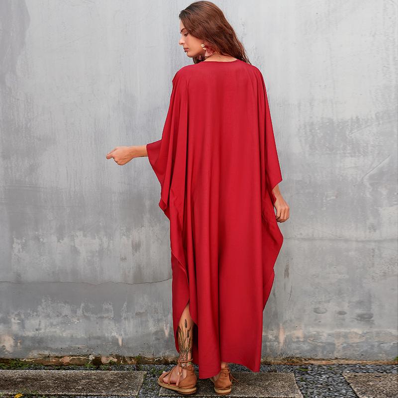 Bsubseach Women Ethnic Print Kaftan Dress , Plus Size All Over Print  TunicDress, Boho Casual V Neck TunicDress for Women, Women's Plus Cover Up,Mrs. Roper Kaftan ，bubu，mumu，Casual Womenswear Maxi Modesty Muslim Clothing Baggy