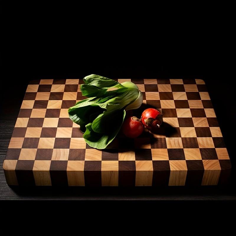 PABHAN 1 Heavy-Duty Checkered Dinner Plate Cutting Board, Square Cold Cut Board and Cheese Tray, Butcher's Cutting Board—perfect for cheese, meat, vegetables, and appetizers; ideal for parties and home kitchens