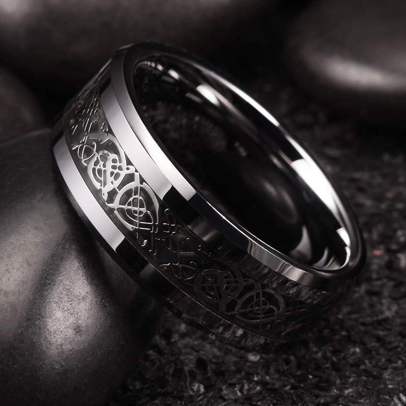 Stainless Steel Black Heart Couple Ring Set, Versatile Finger Jewelry for European and American Couples Daily Outfit Matching Accessory