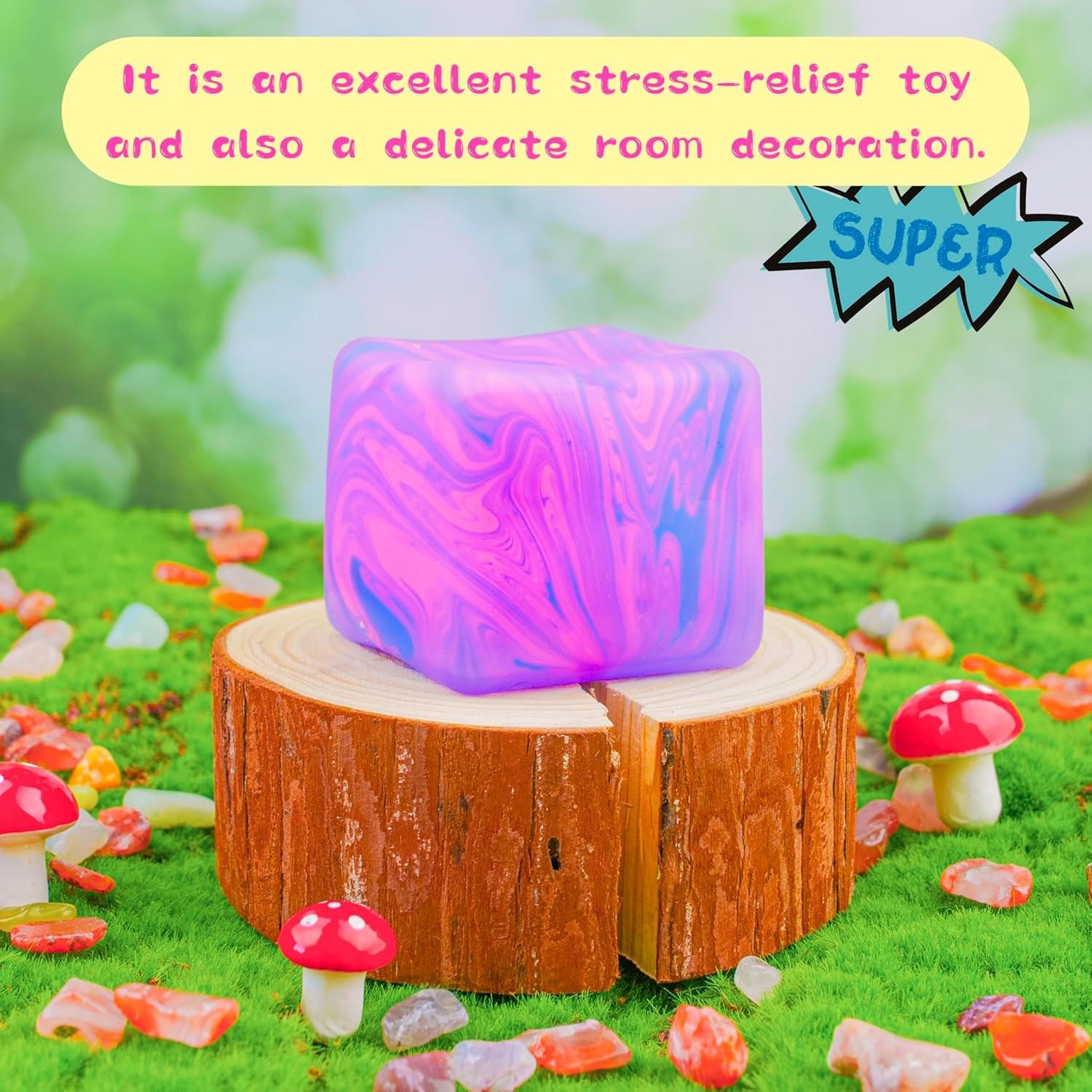 5cm Soft Gel Stress Relief Toy Cube, Stretchable Ice Ball, Slow Rebound, Sensory Fidget Toy, Comforting and Relaxing