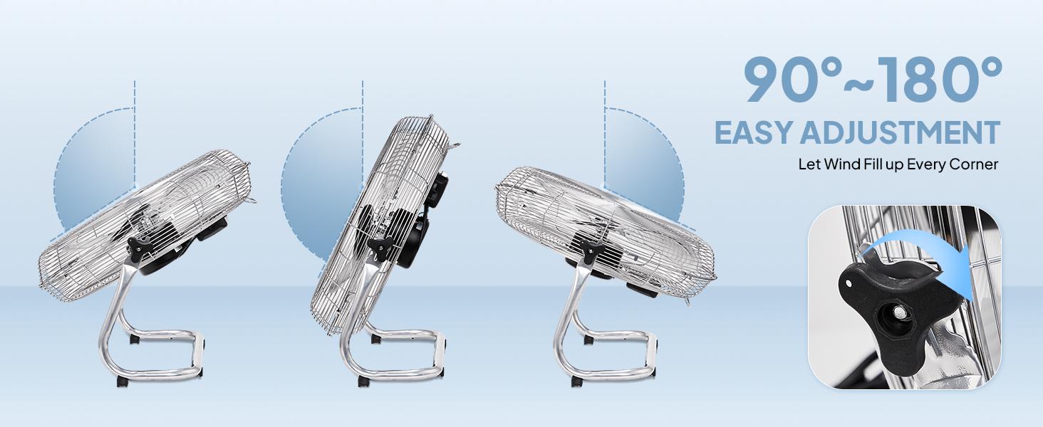 ROVSUN 20'' Floor Fans, High Velocity Heavy Duty Metal Industrial Floor Fan for Commercial & Residential, High Power Fan with Adjustable Tilt, Metal Box Fan for Garage, Gym, Bedroom, Shop, UL Listed