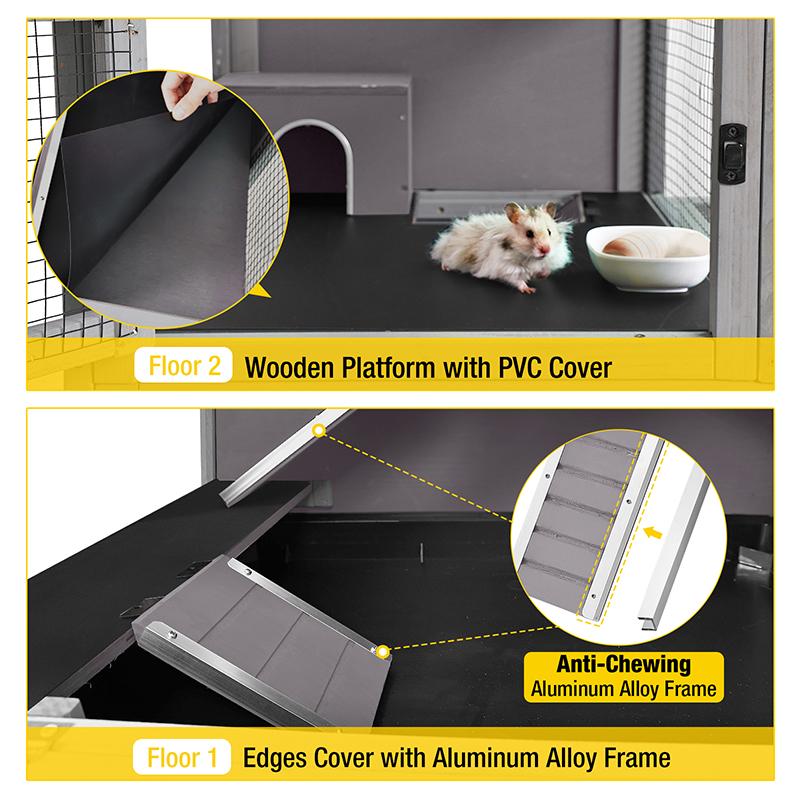 Aivituvin-AIR57 Wooden Hamster Cage for Dwarf Syrian Hamster Aivituvin-AIR57 Wooden Hamster Cage for Dwarf Syrian Hamster