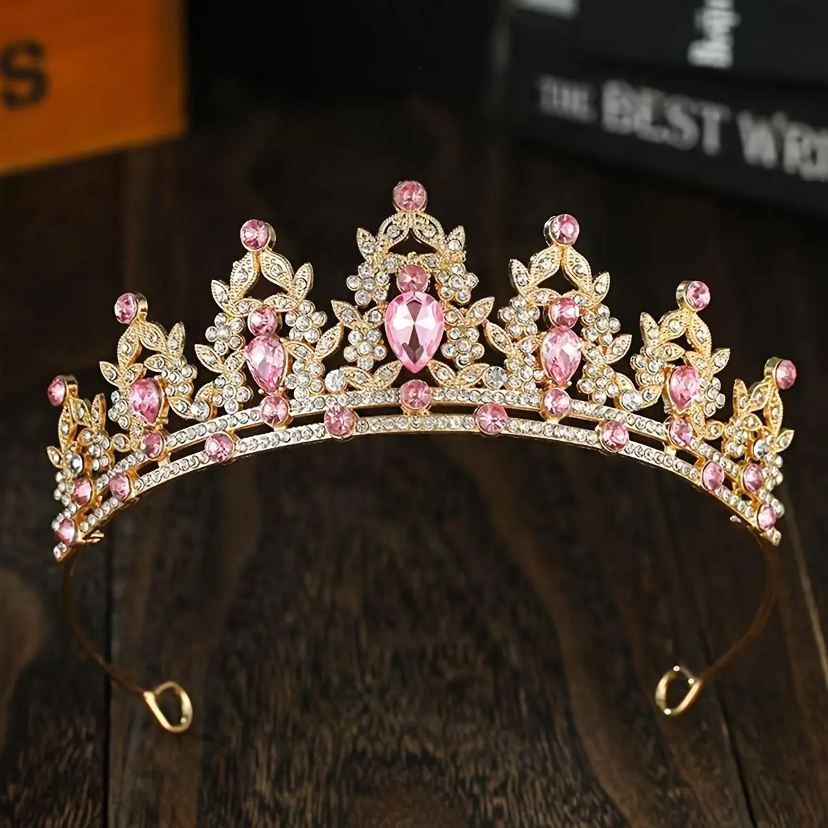 1pc Vintage Baroque Bridal Crown - Artificial Crystal & Floral Tiara with Multicolor Crown Headpiece for Wedding Queen, Prom, Pageant, for Women's Wedding Attire Accessory