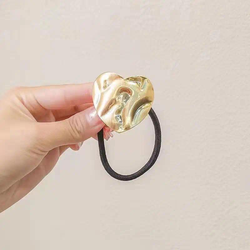 Simple Metal Fashion Elastic Hair Bands Lady Geometric Hollow Gold Headwear Hair Rope Ties Women Hair Accessories