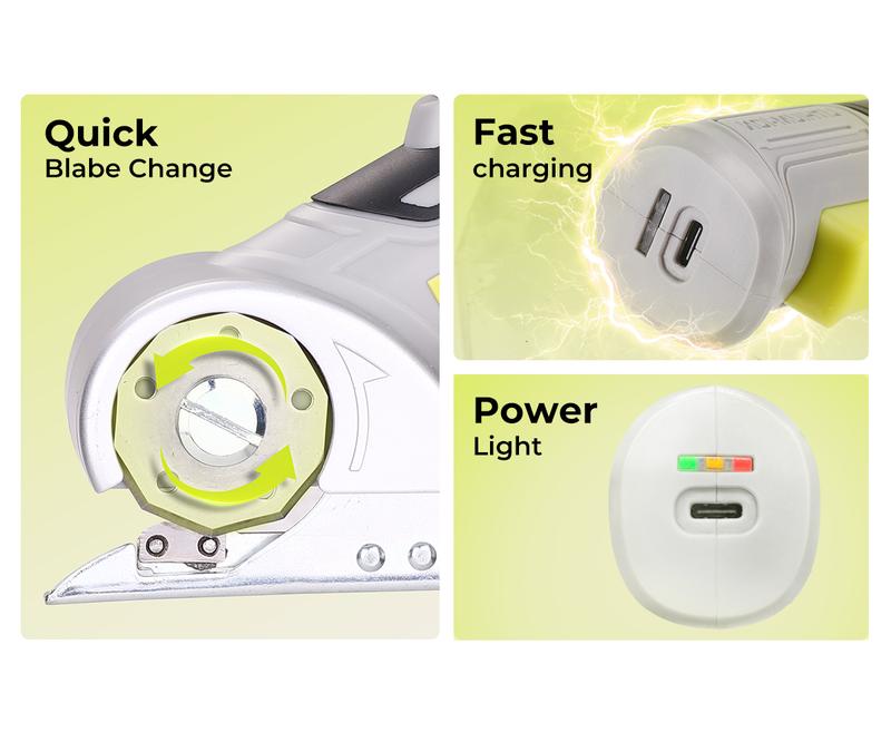 DEKO 4V Cordless Electric Scissors, Rechargeable Cardboard Cutter, USB Charging Supported, Equipped With Type-C Charging Cable, Suitable For Thin Cardboard, Carpet, And Leather, TikTok Shop Back-To-School.
