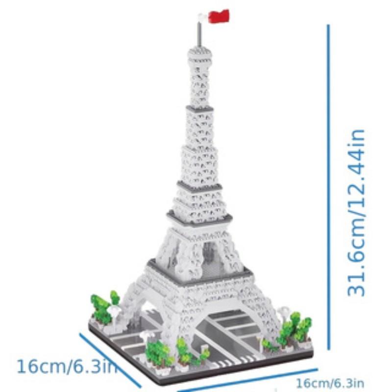 1875pcs Eiffel Tower Micro Particle Building Blocks Set, Collectible Model Kit, Halloween Christmas Thanksgiving Gift, No Light Included