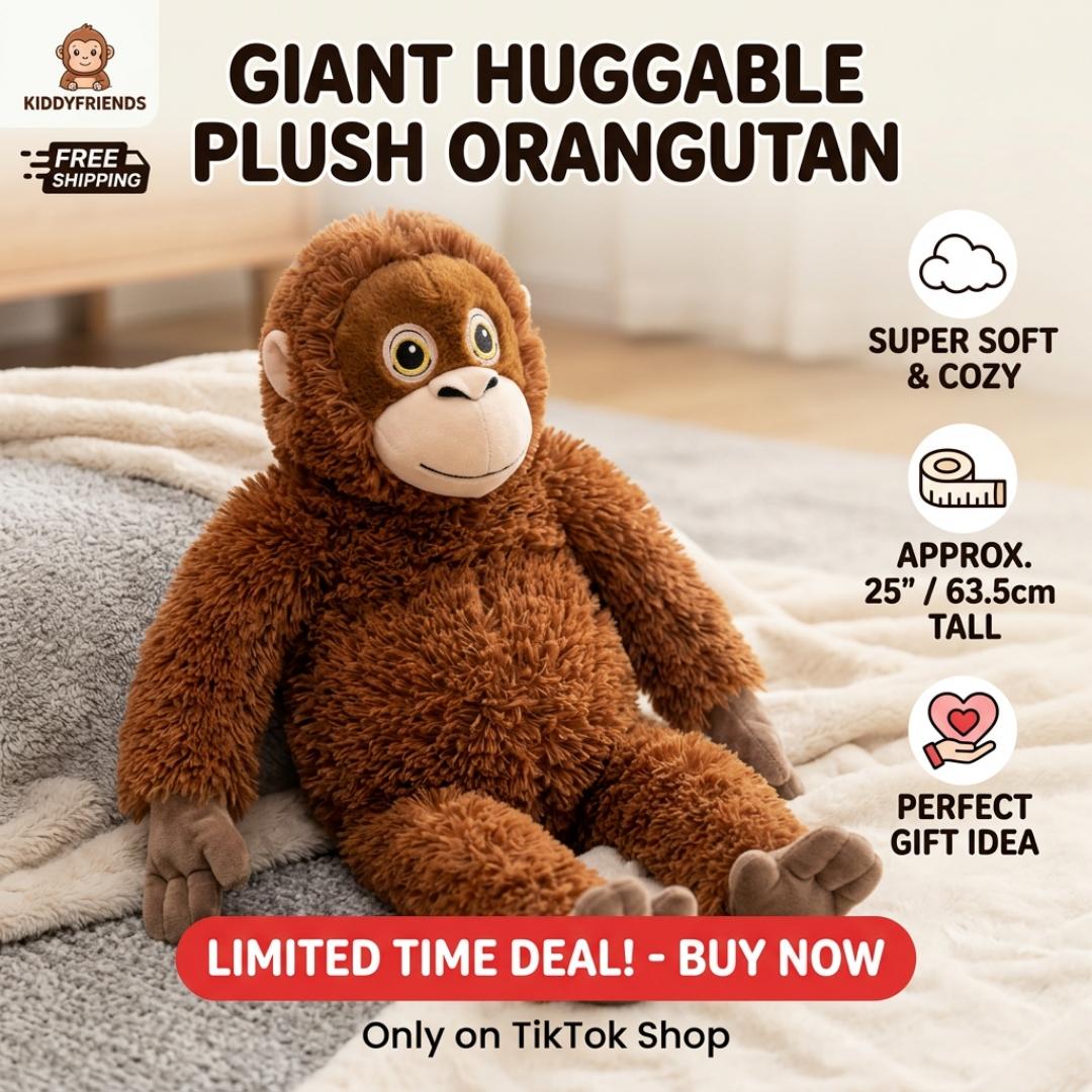 60cm/44cm Jungesku Gorilla Monkey Plush Toy, Gibbon Pillow—Cute Gorilla Plush, Fun and Creative Monkey Pillow, Children's Sleep Companion, Comfort Doll, Birthday Gift