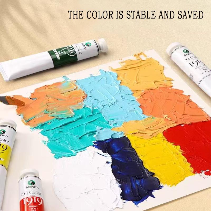 MARIES Oil Paint, 50ml per tube, 5 tubes per box. Each tube is individually packaged, compact and easy to use. The paint features bright and fine colors, suitable for oil painting enthusiasts
