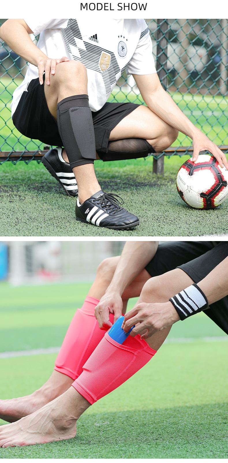 Adult football shin guards, made of PP material, are protective, impact-resistant, with a 5mm thick insert design, football equipment