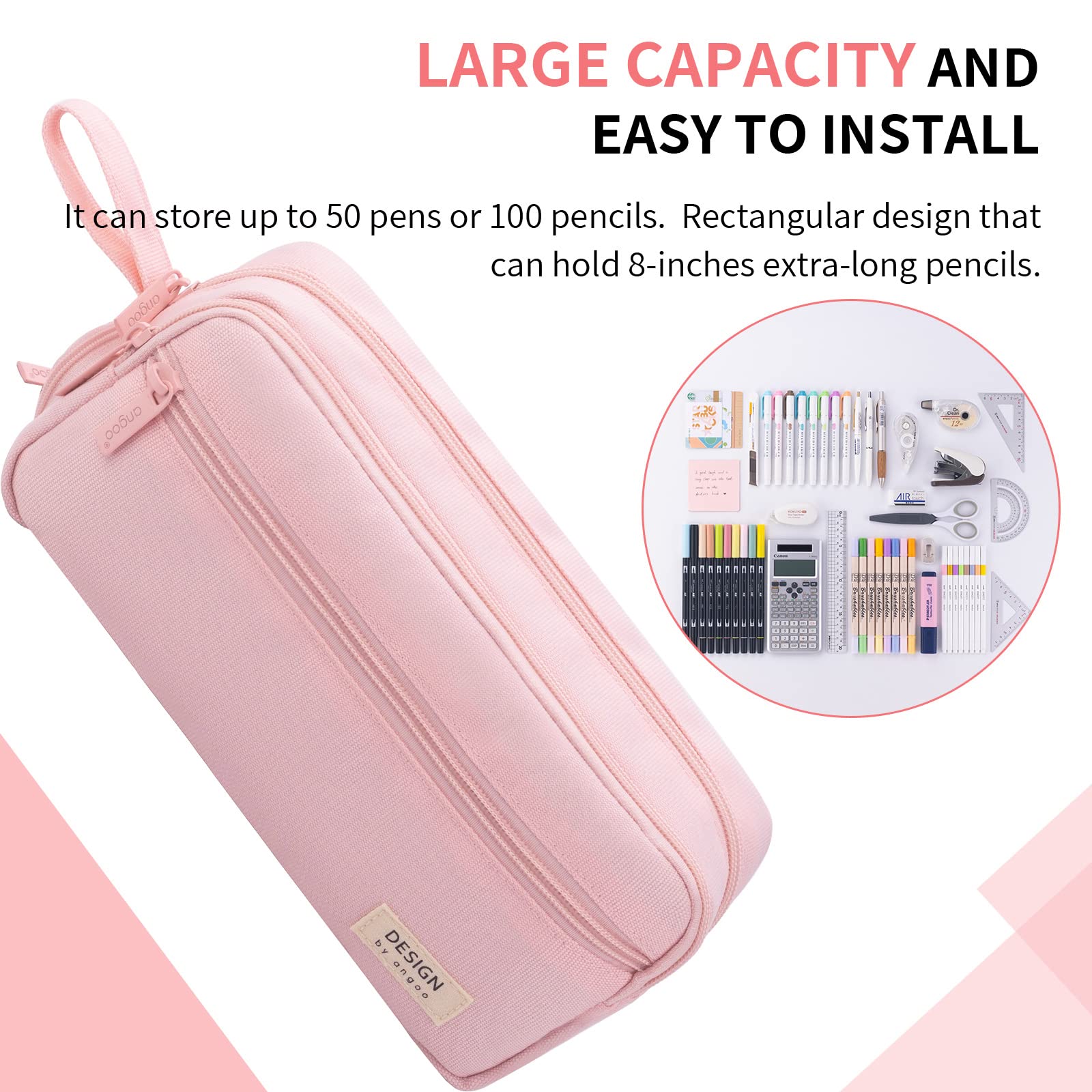 Large-Capacity Multi-Compartment Pencil Case Portable Zippered Pencil Pouch Pencil Bag Ideal for School, Home, and Office Use Perfect Christmas or Birthday Gift Stationery Organizer Desktop Tidying Solution