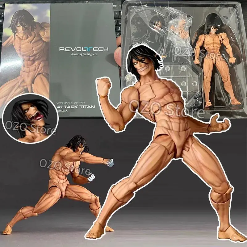 Attack on Titan Eren Jaeger Action Figure Revoltech Amazing Yamaguchi Eren Anime Model Toys Figures PVC Collection Doll Toys