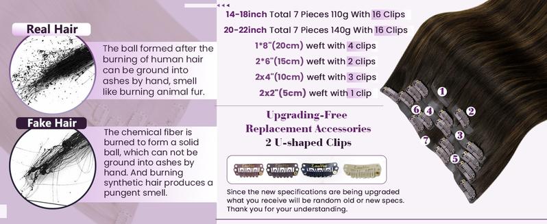 LaaVoo Seamless Clip in Hair Extensions Real Human Hair Invisible PU Weft 7 Counts Outdoorfun TikTokShopBlackFriday