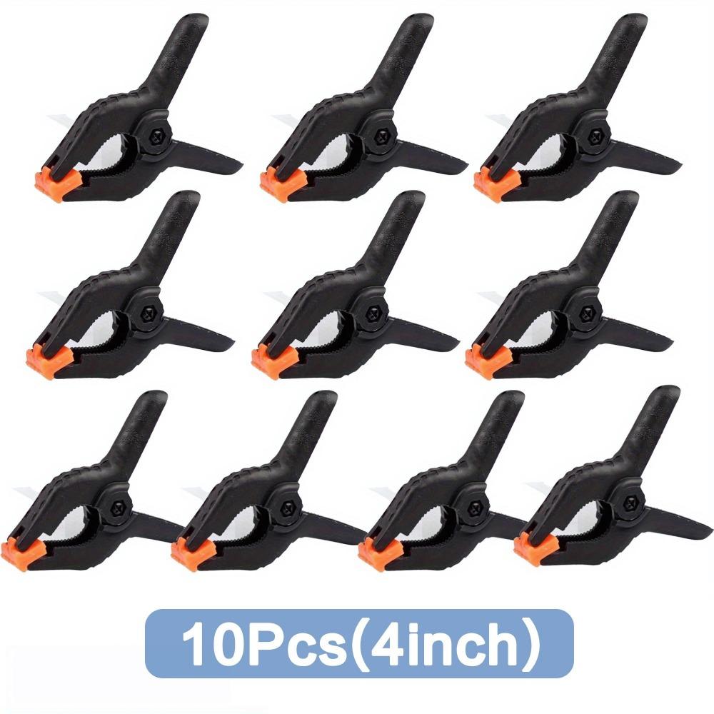 Multi-Function 10-Pack Spring Clamps Set: 2-Inch & 4-Inch Dual-Size Quick-Release Clamps, Non-Slip Handle, Anti-Rust Plastic, Strong Locking for Woodworking, Crafting, Sewing, Fabric, DIY Projects with Multi-Angle Adjustment Tool