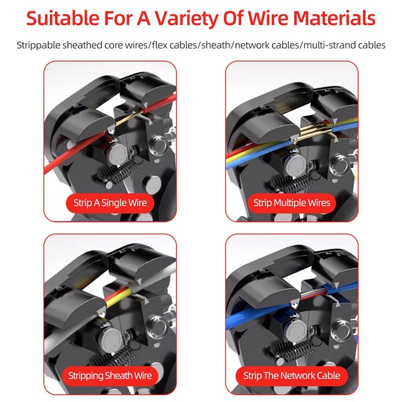 Three-In-One Multifunctional Automatic Wire Stripper Tool, Mechanical Repair, Men's Work Equipment, Building Tools, Cable Cutter, Multi-Function Pressing, Wirecutters