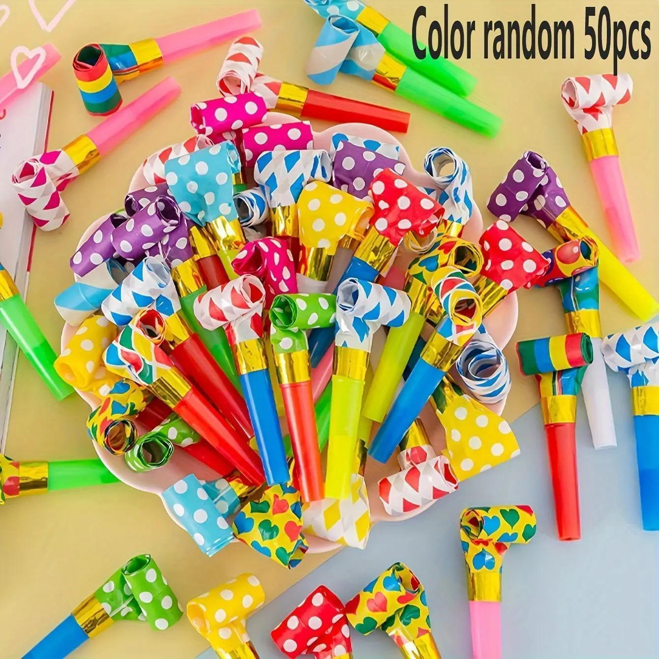 30/40/50pcs, creative and humorous blowing rolls, party assistance props and toys, birthday dragon whistle, fun educational game