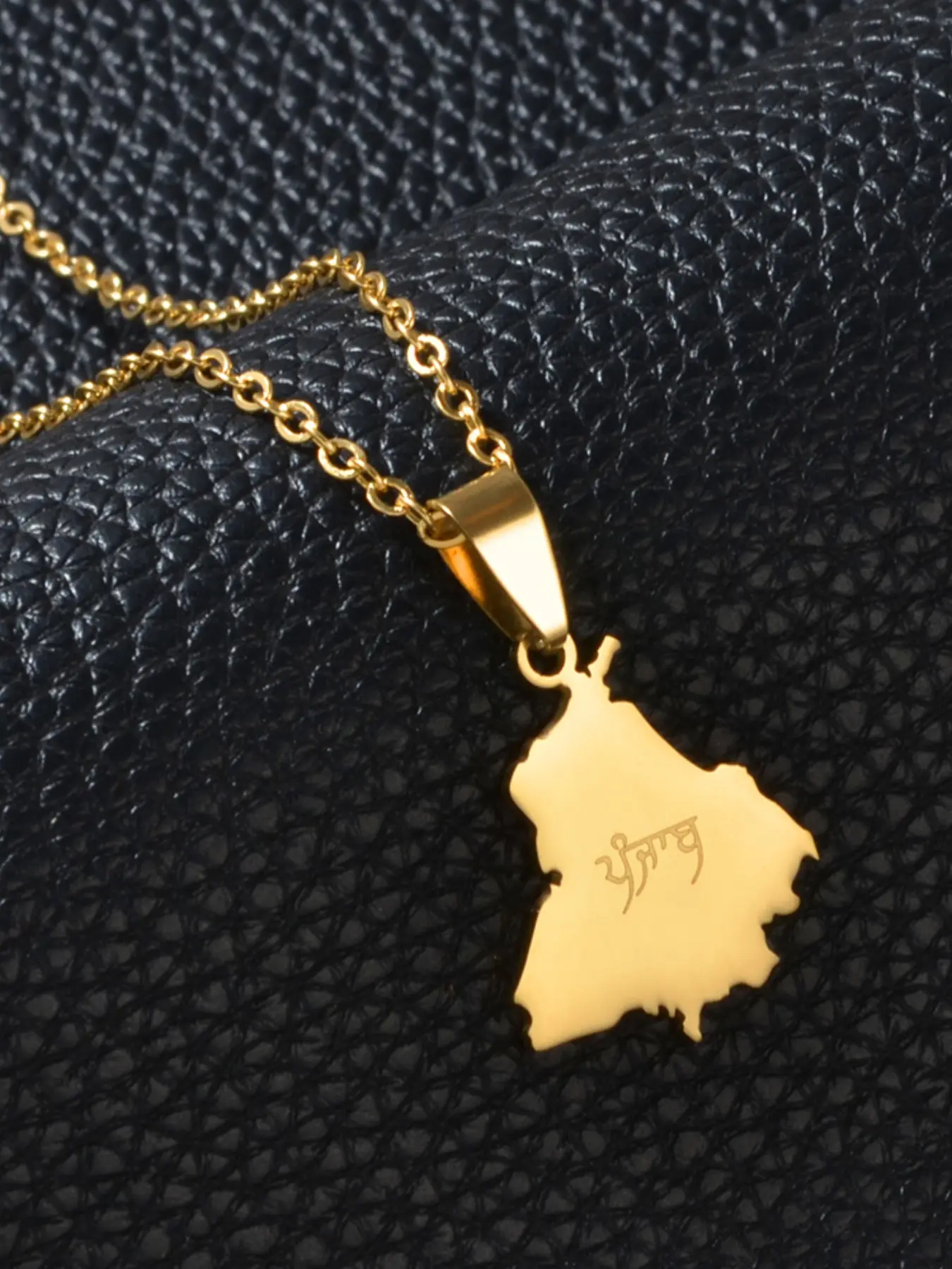 1Piece India Punjab Map Ethnic Pendant Necklaces Stainless Steel Jewelry Women