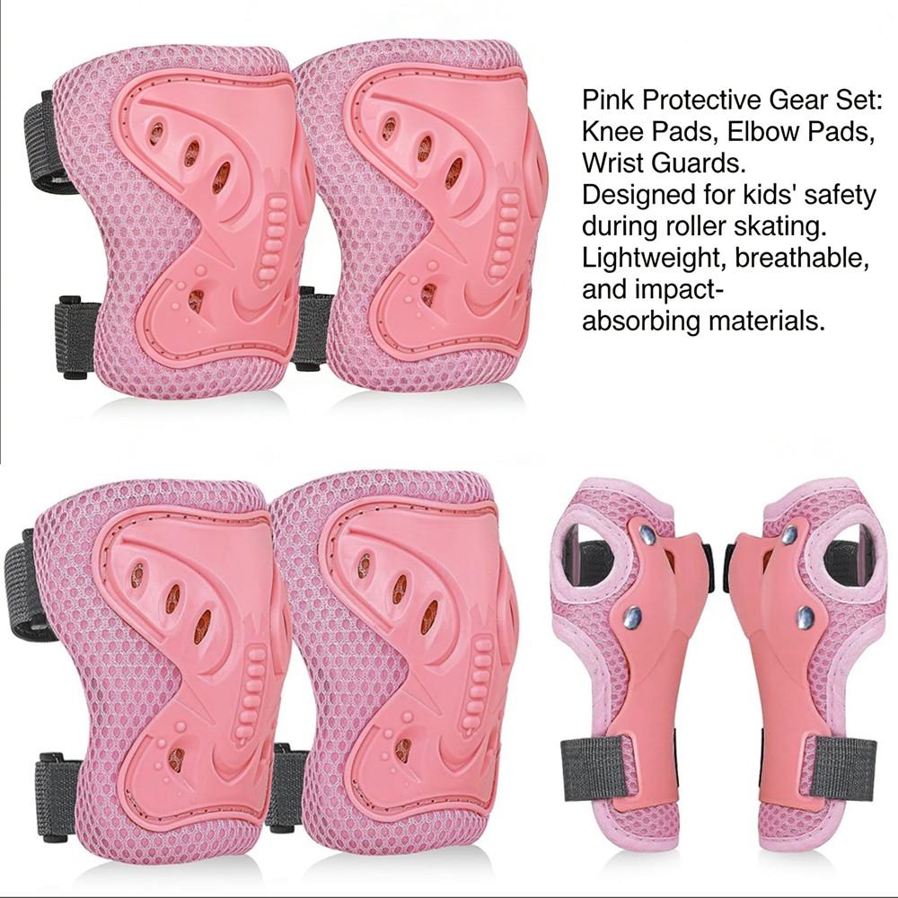 6PCS Youth Protective Gear Set Knee Elbow Wrist Pads, Safety Protector for Skateboard Bicycle Ice Skating Cycling Sport
