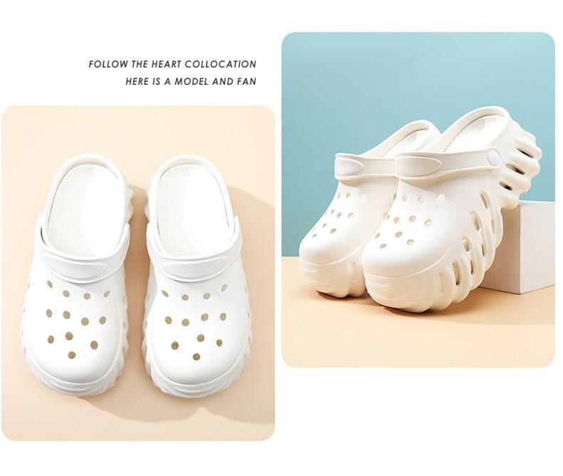 2 in 1 EVA Clogs for Women, Non-Slip Platform Garden Shoes, Breathable Closed Toe Beach Sandals, Casual Indoor Outdoor Slides