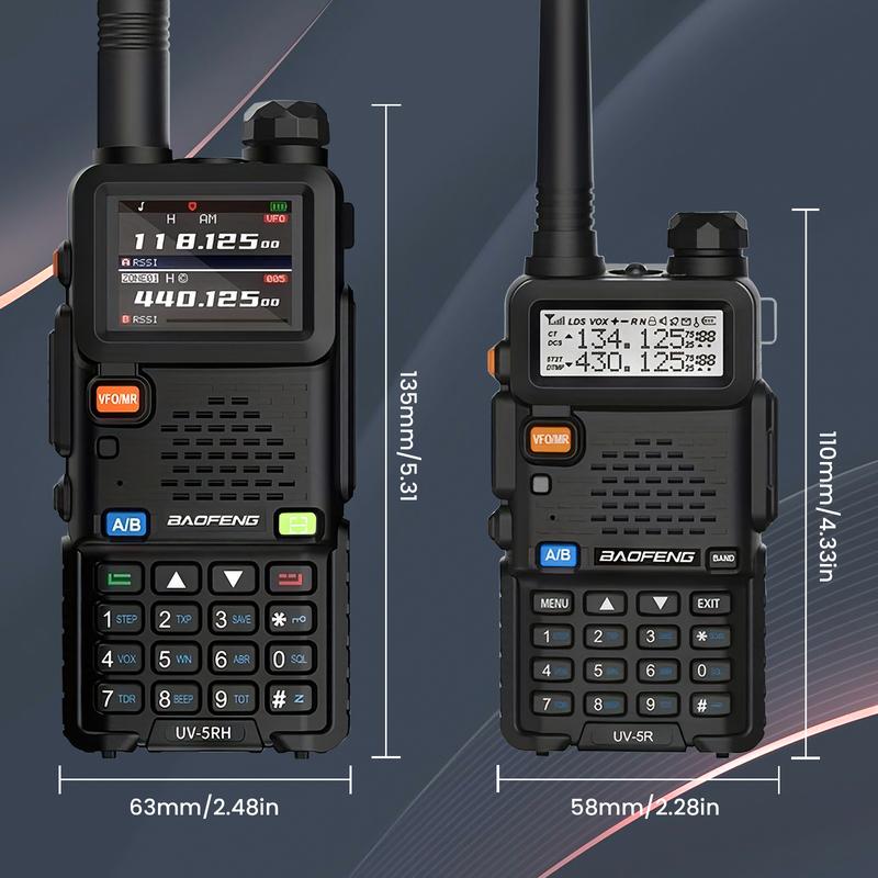BAOFENG Radio GMRS UV-5RH (Upgrade of UV-5R) Ham Radio,   Rechargeable Digital Wireless Walkie Talkie Long Range, Portable Handheld 2way Ridio, Emergency Preparedness Audio