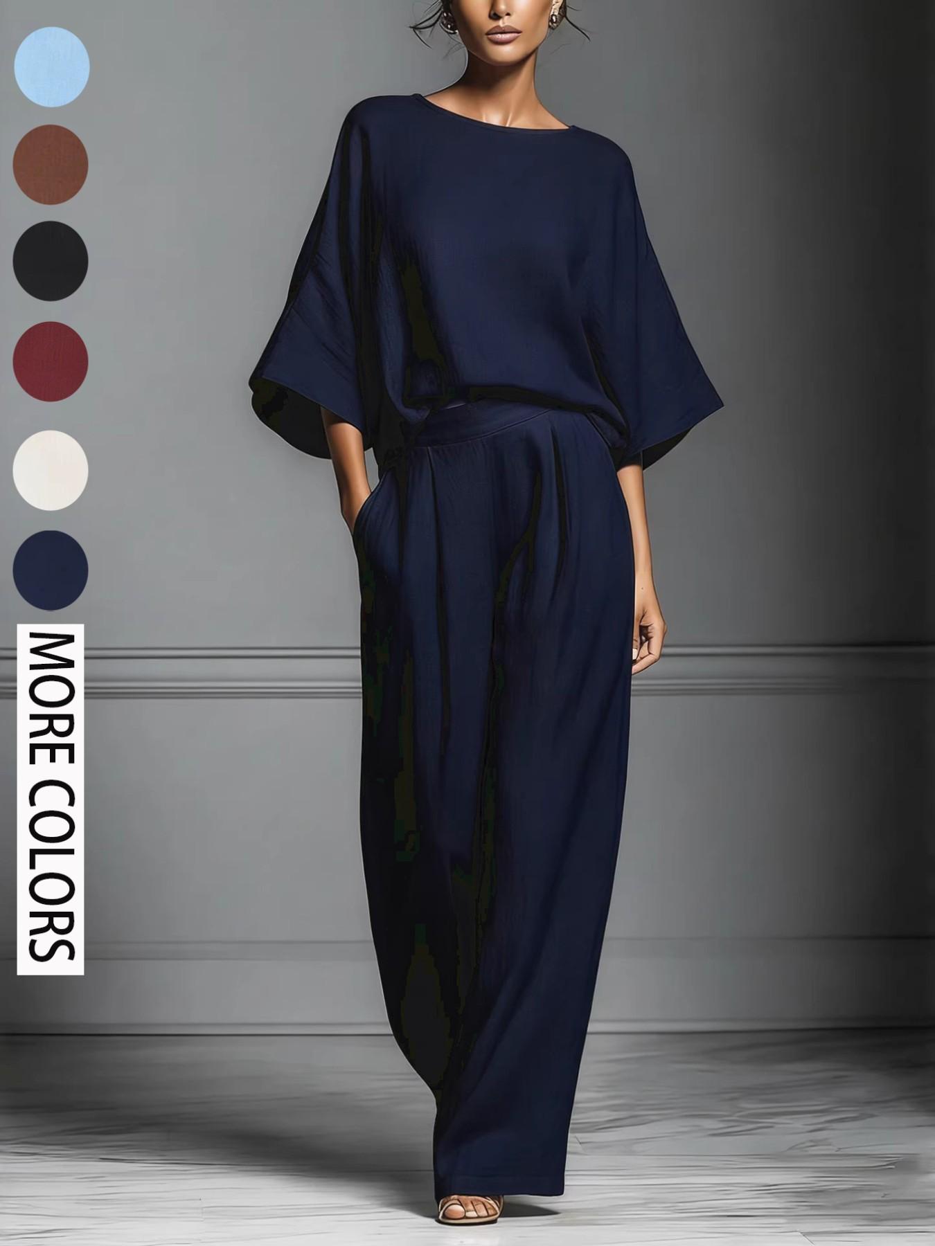 Women's 2026 Summer Bell-Sleeve Loose Clothing Set, Elegant Casual Trendy Outfit for Daily Wear Women's 2026 Summer Bell-Sleeve Loose Clothing Set, Elegant Casual Trendy Outfit for Daily Wear