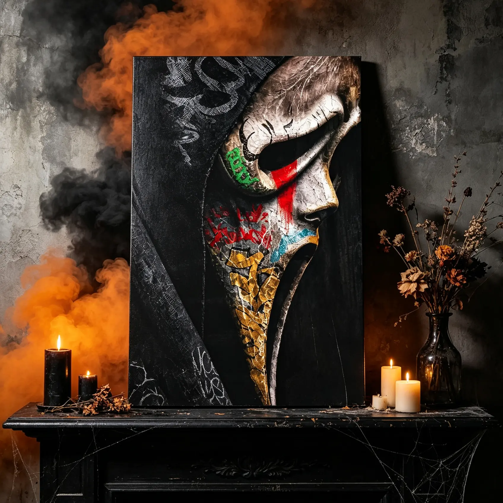 Halloween Ghost Mask Poster – Graffiti Art Horror Print – Scream Inspired Unframed Print – Hypebeast Halloween Wall Decor – Spooky Wall Art – Horror Wall Art – Halloween Wall Art – Halloween Home Decor Home Wall Decor Bedroom Wall Art Living Room Wall