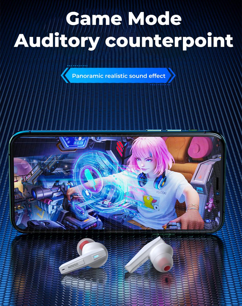 MINISO GM2Pro Earbuds In Ear TWS Wireless Bluetooth Earphones Game And Music Duel Mode