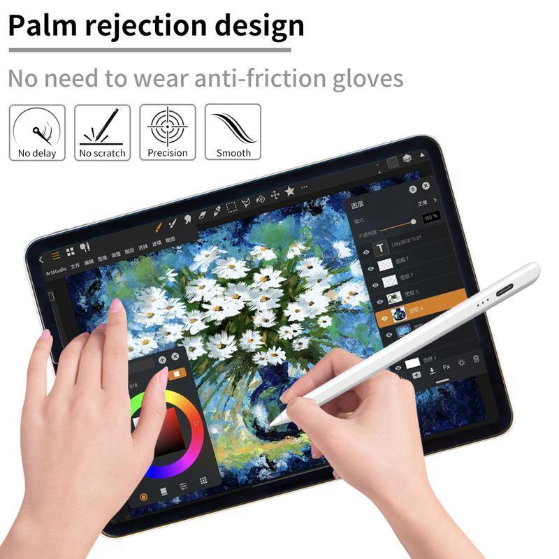Active Stylus Pen for Touch Screens Rechargeable Tablet Pen, Tip Magnetic iPad Pencil Stylus, Suitable foriPad/Pro/Air/Mini/iPhone and Some Smartphone Devices