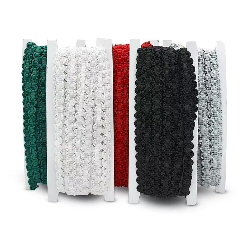 Multicolor S-Shaped Wave Trim Ribbon, 10m Long X 1cm Wide, Ideal for Clothing Curtains Pillows Sofa Edging Sewing Supplies