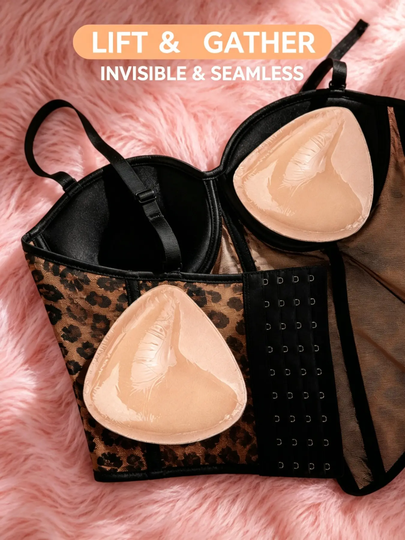 Women's Padded Self-Adhesive Triangle Sticky Push-Up Bra with Inserts - Waterproof, Sweatproof, Reusable, Strapless, Instant Lift, Smooth, Soft, Lightweight, Gentle Shaping, Storage Bag for Backless Dresses, Prom Outfits