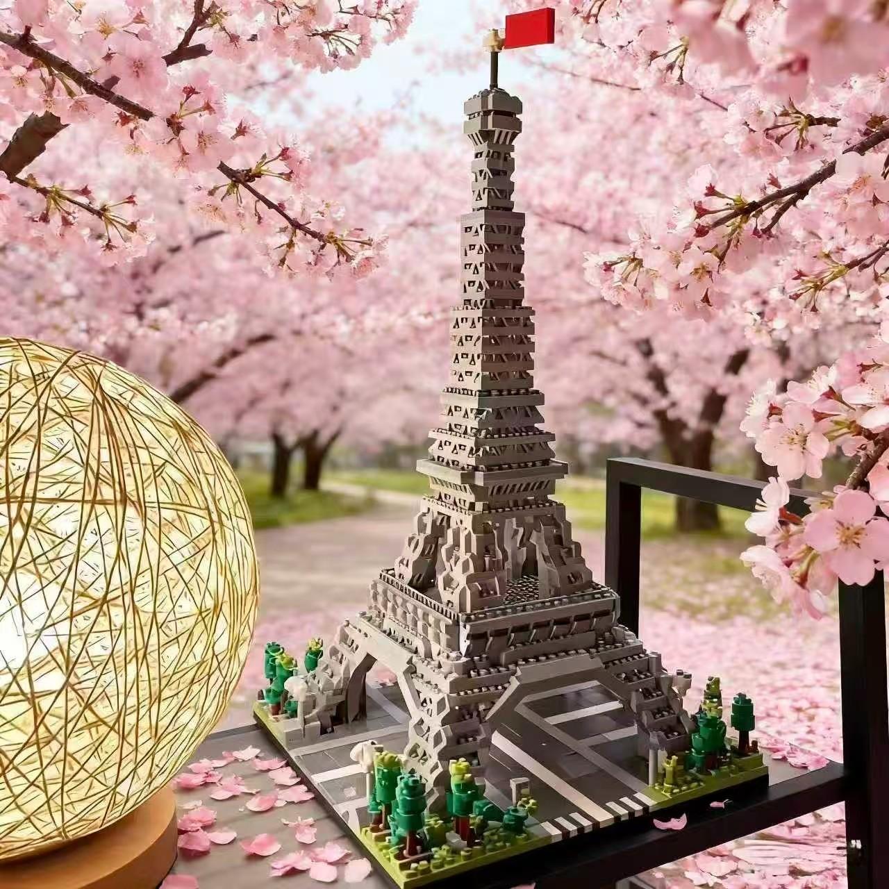 1875pcs Eiffel Tower Micro Particle Building Blocks Set, Collectible Model Kit, Halloween Christmas Thanksgiving Gift, No Light Included