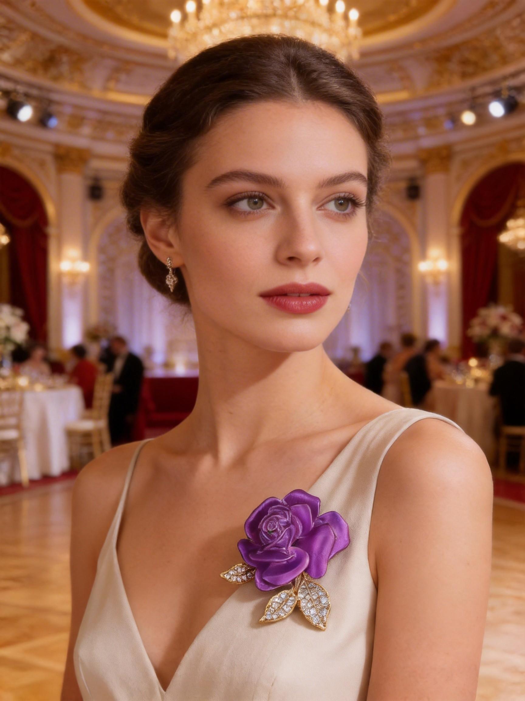 Elegant Rose Crystal Brooch, Perfect Wedding Accessory, Elegant Floral Pin, Ideal Gift for Formal Occasions, All-Season Wear