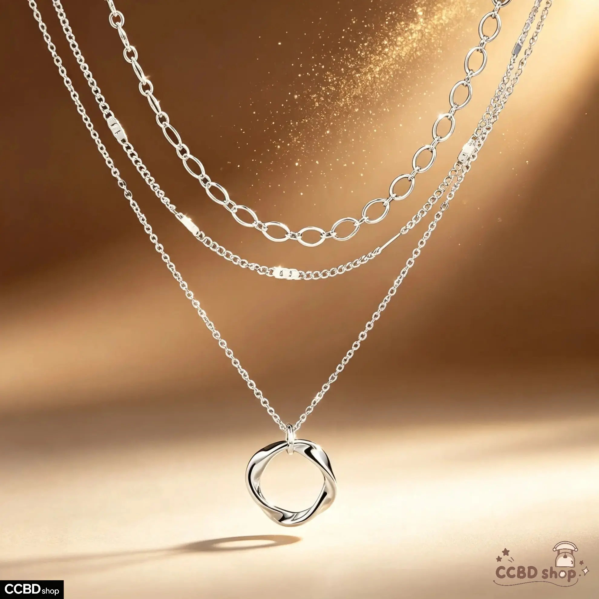925 Sterling Silver Layered Circular Pendant Stackable Jewelry Set - Dainty, Minimalist Unisex Design with Cross Zirconia, Heart Shape Accents, Stud Earrings & Ring - Ideal for Everyday Wear, Gifting & Christmas Advent Calendar