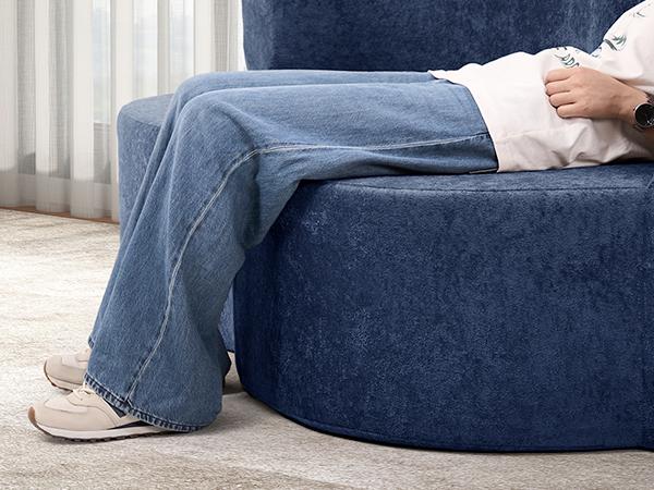 78" Convertible Sofa Bed with Pillows Queen Sleeper Sofa,Foam Folding Mattress Sleeper Modern Teddy Fabric Floor Cushion and Futon Chaise Lounge Sofa,For Apartments,Guest Rooms,Guest Use,Condo,Blue