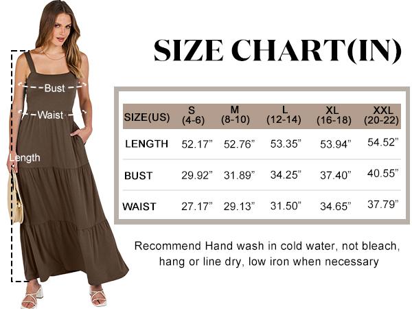 ANRABESS Women's Summer Casual Long Maxi Beach Vacation Dresses Sleeveless Square Neck Flowy Tiered Sun Dress with Pockets