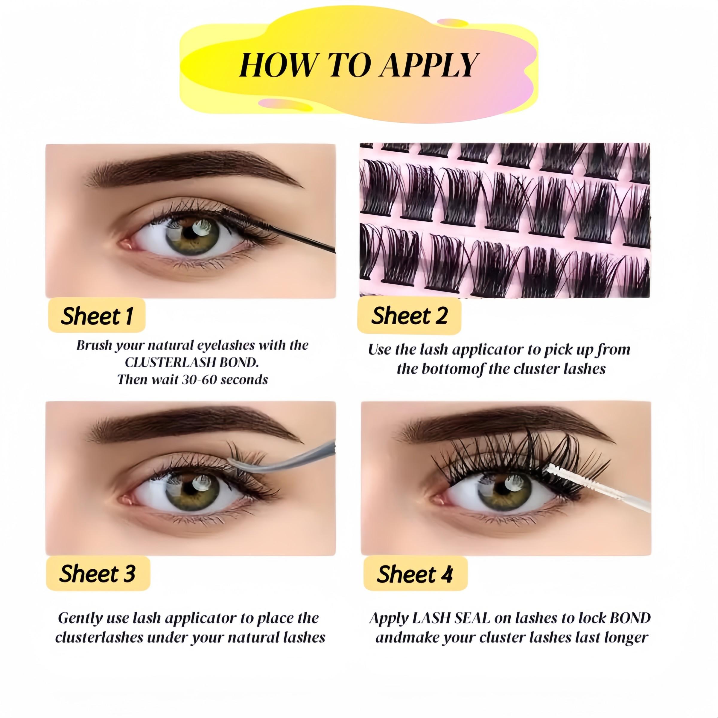 Natural Eyelash Clusters Mixed Lengths 8-16mm, Thin Soft Design, Suitable for DIY False Lashes, Enhance Eye Charm, Made in China