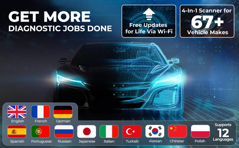 TOPDON AD500 OBD2 Scanner - 5-Inch Display Handheld Compact Automotive Scan Tool, Multilingual Code Reading Device for Father's Day Gifts