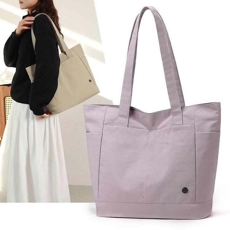 Minimalist Light Large Capacity Tote Bag, Waterproof Nylon Commuter Shoulder Bag, Multi-Pocket Laptop Backpack, Ultra-Lightweight