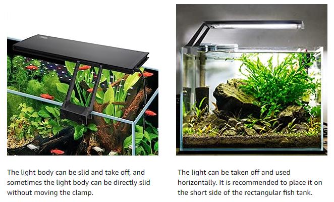 hygger Clip On 24/7 Lighting Aquarium LED Light, 14W Sunrise-Daylight-Moonlight and DIY Mode, Adjustable Timer / Brightness Fish Tank Light with 7 Colors for Planted Tank Aquatic Life
