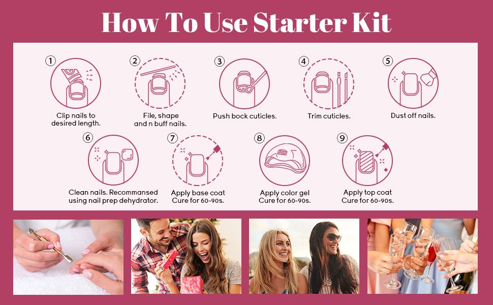 JEWHITENY 43PCS Gel Nail Polish Kit with U V Light 120W LED Nail Lamp 40 Colors Gel Nail Polish Set Manicure Tools All-In-One Nail Gel Kit