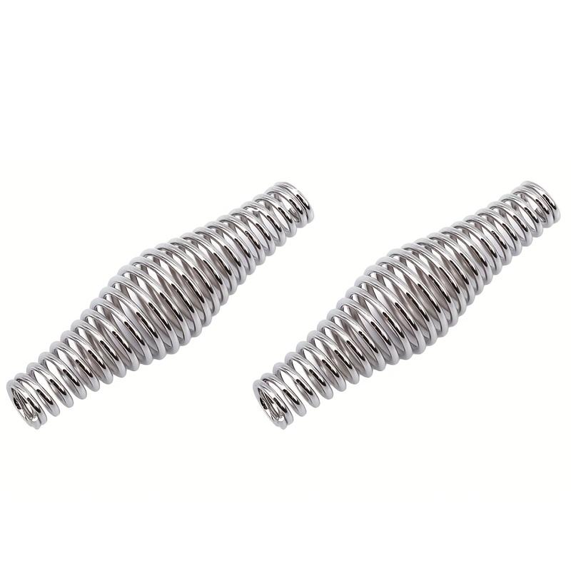 2-Pack 11cm Stainless Steel BBQ Spring Handle, Elastic Steel Roll, Smoker Grill Accessories, Stove Pit Parts