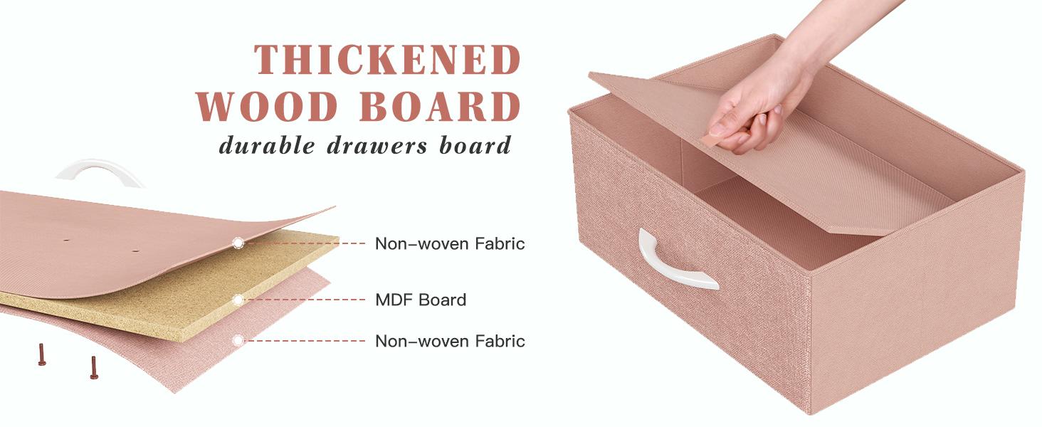 Raybee Furniture Tall Dresser, with 14 Storage Drawers, Large Fabric Dresser with Wood Top and Metal Frame for Closets, Living Room, Entryway