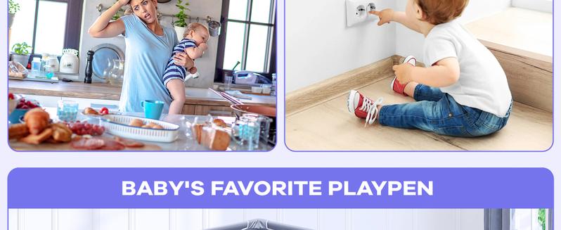 Baby Playpen, Indoor and Outdoor Playard, Play Pens for Kid Activity Center, Sturdy Safety Baby Fence with Breathable Mesh for Toddler playpen